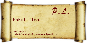 Paksi Lina névjegykártya